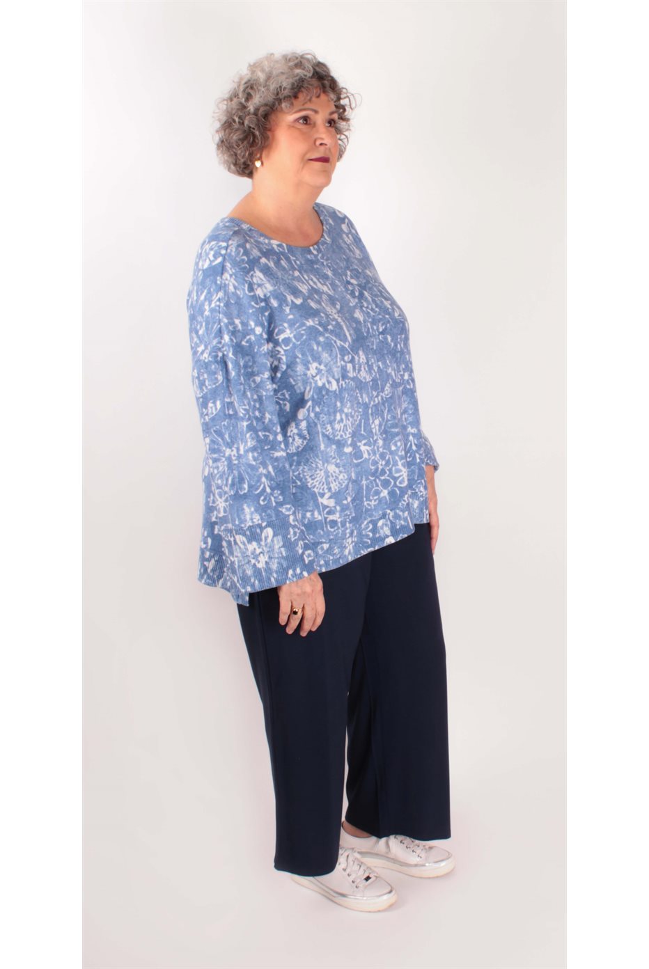  Rib Trim Boxy Crew Indigo
